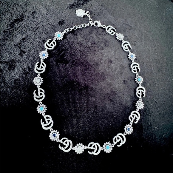Gucci Silver and Blue Necklace - Picture 1 of 5